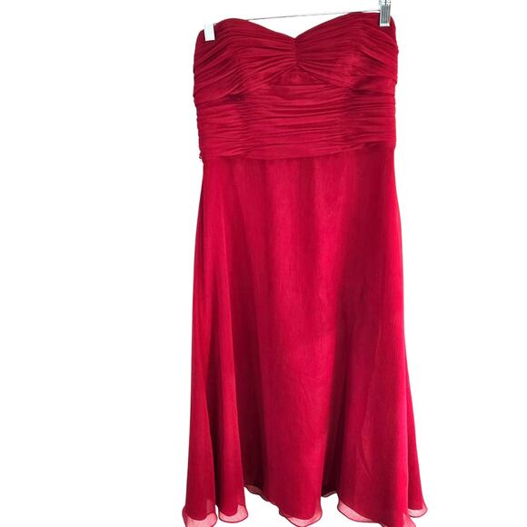 David's Bridal Women's Red 10 Semi Formal Dress Cocktail Party Junior Prom - Picture 1 of 8
